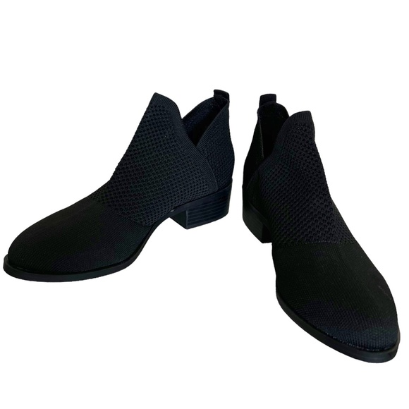 SM New York NWOT Knit Black Ankle Boots Size 6.5 - Picture 4 of 10